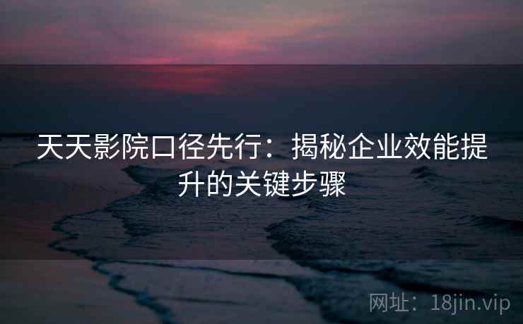 天天影院口径先行：揭秘企业效能提升的关键步骤